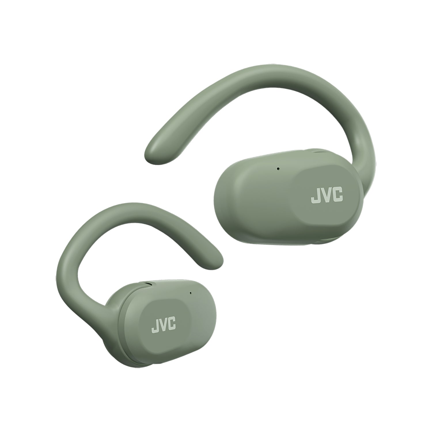 JVC - Écouteurs Sans Fil à Oreille Ouverte Nearphones avec Boitier de Reacharge, Vert - Simple Boutique