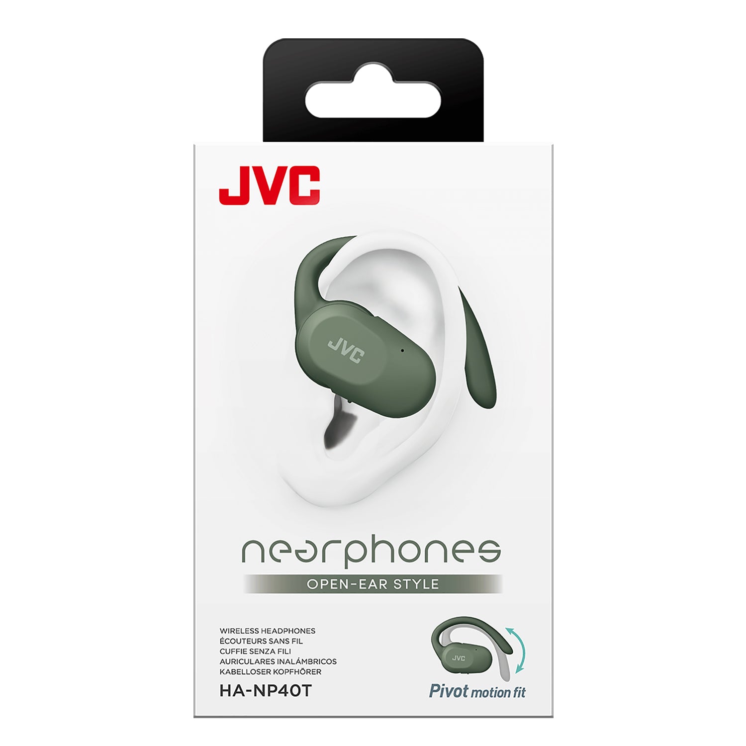 JVC - Écouteurs Sans Fil à Oreille Ouverte Nearphones avec Boitier de Reacharge, Vert - Simple Boutique
