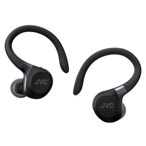 JVC - Écouteurs Sport Sans Fil avec Réduction Active du Bruit, Mode Ambiant, Crochets d’Oreille, 30h Autonomie, IPX5, Bluetooth 5.1, Noir - HA-EC75T-B - Simple Boutique