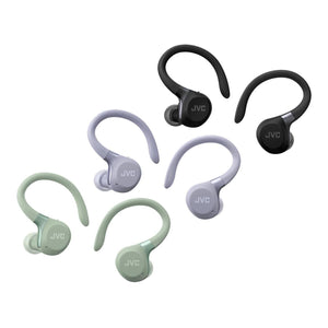 JVC - Écouteurs Sport Sans Fil avec Réduction Active du Bruit, Mode Ambiant, Crochets d’Oreille, 30h Autonomie, IPX5, Bluetooth 5.1, Noir - HA-EC75T-B - Simple Boutique