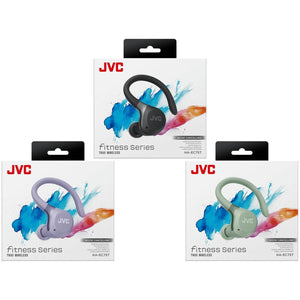 JVC - Écouteurs Sport Sans Fil avec Réduction Active du Bruit, Mode Ambiant, Crochets d’Oreille, 30h Autonomie, IPX5, Bluetooth 5.1, Noir - HA-EC75T-B - Simple Boutique