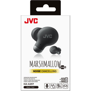 JVC HA-A25T-B - Écouteurs Intra-Auriculaire Marshmallow avec Suppression du Bruit, Bluetooth 5.3, Boitier de Recharge et Commandes Tactiles, Noir - Simple Boutique