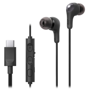 JVC HA-FR9UC-B - Écouteurs Gumy Connect Intra-Auriculaires Filaires USB Type-C Avec Télcommande et Microphone Intégrés, Noir - Simple Boutique