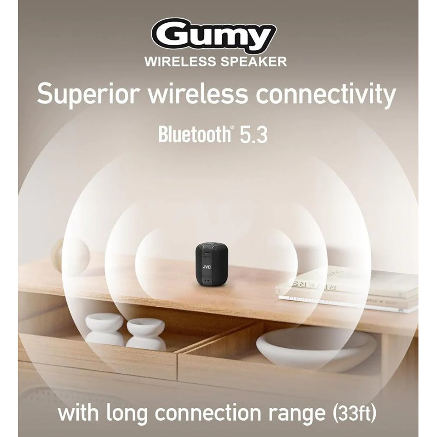 JVC - Haut-Parleur Sans-Fil Portable, Bluetooth 5.3, Autonomie de 15 Heures, Noir - Simple Boutique