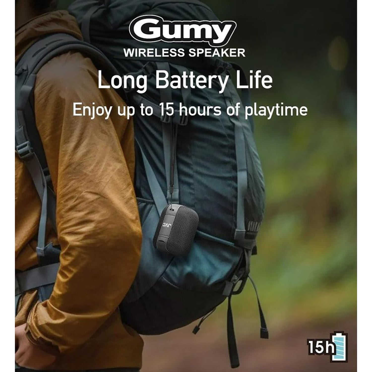 JVC - Haut-Parleur Sans-Fil Portable, Bluetooth 5.3, Autonomie de 15 Heures, Noir - Simple Boutique