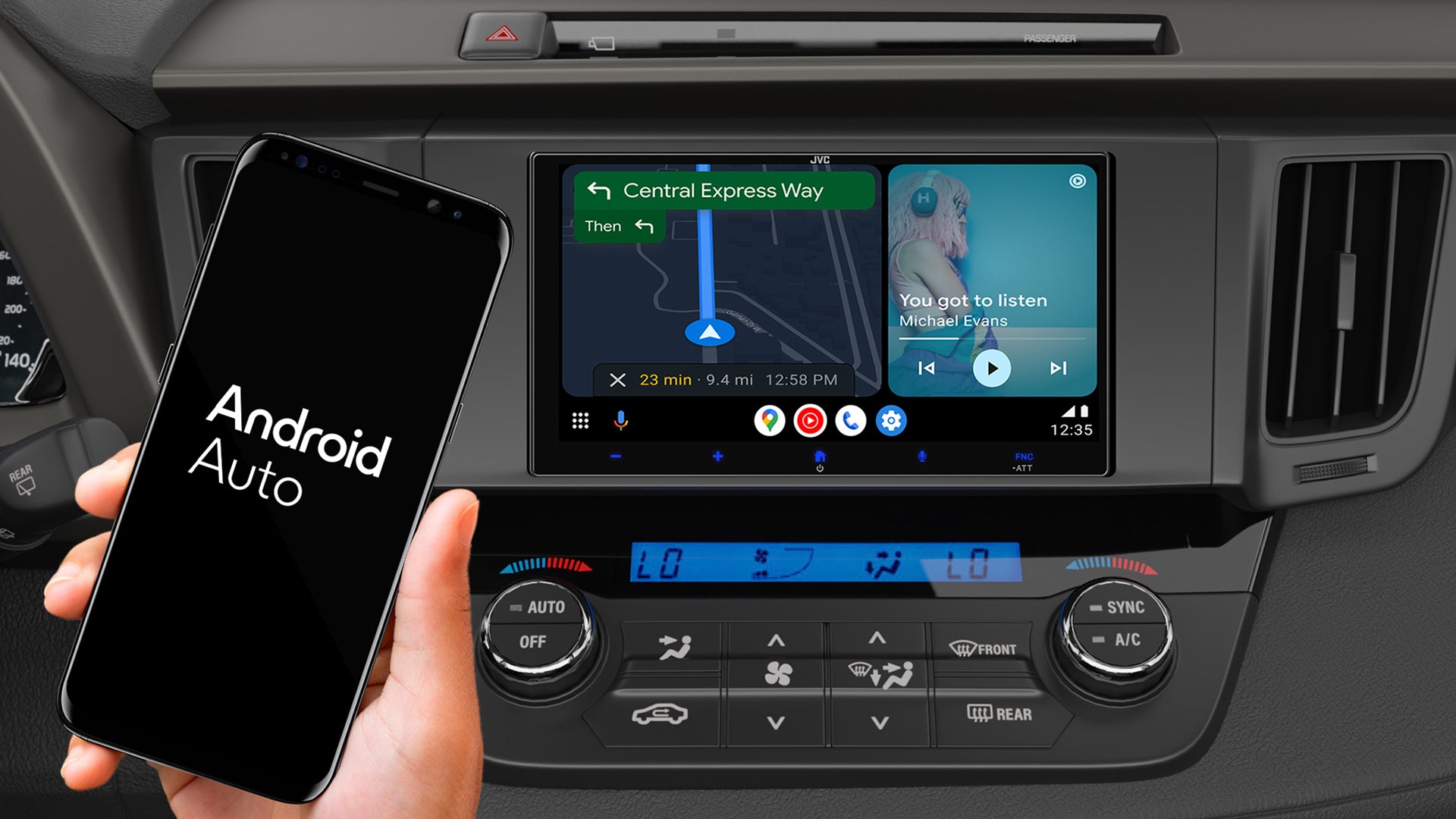 JVC – Récepteur Multimédia 7" HD, Apple CarPlay / Android Auto Sans Fil, Wi-Fi, HDMI, Bluetooth, Compatible SiriusXM - KW-M795BW - Simple Boutique