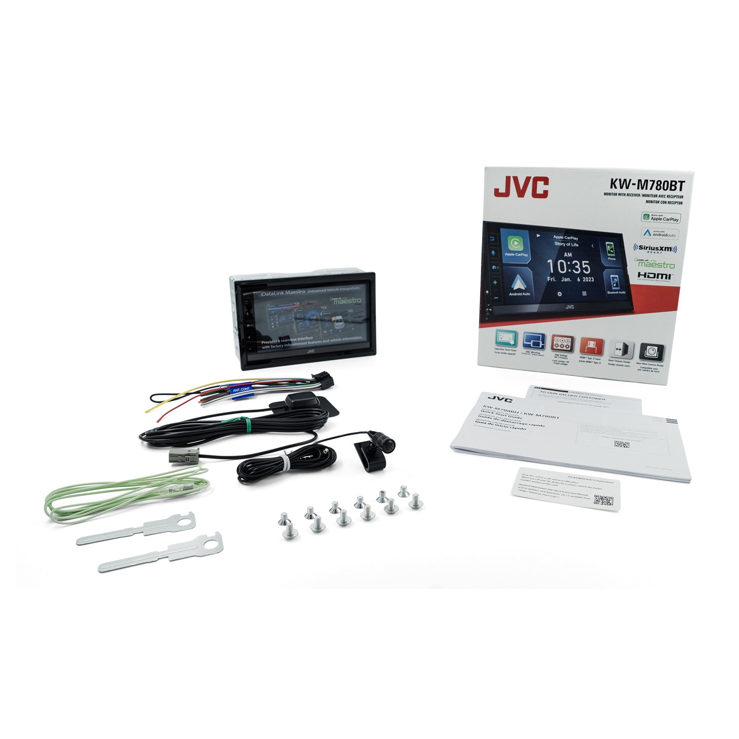 JVC - Récepteur Multimédia Numérique avec Écran Tactile de 6.8", Bluetooth, Pour Voiture, Noir - Simple Boutique