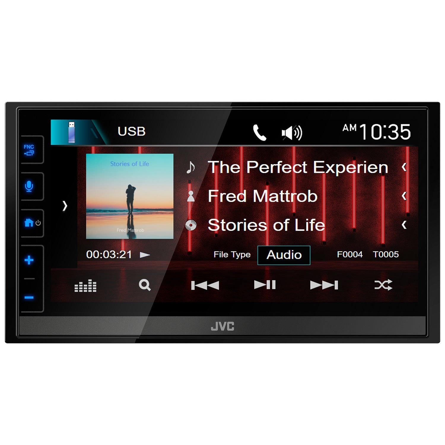 JVC - Récepteur Multimédia Numérique avec Écran Tactile de 6.8", Bluetooth, Pour Voiture, Noir - Simple Boutique
