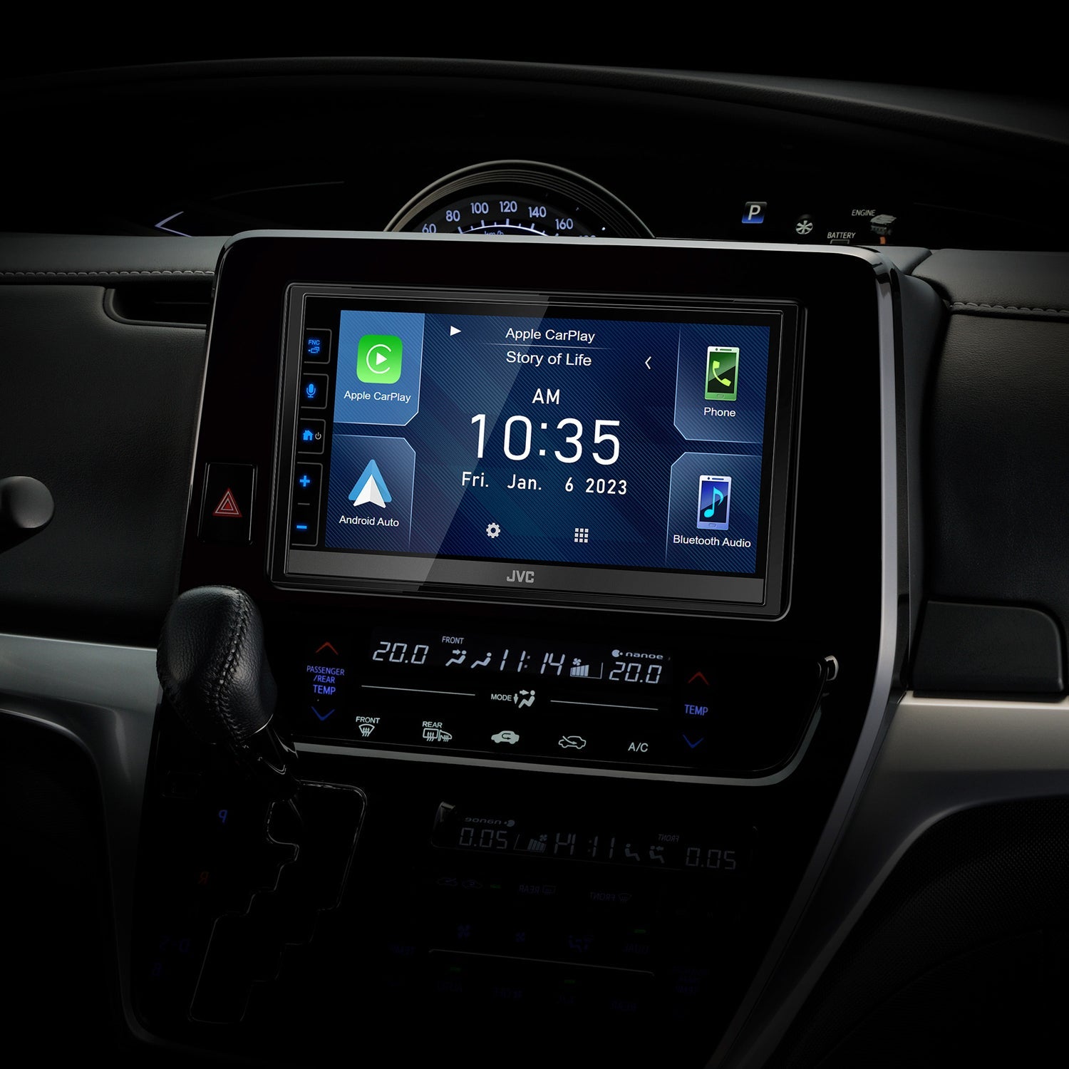 JVC - Récepteur Multimédia Numérique avec Écran Tactile de 6.8", Bluetooth, Pour Voiture, Noir - Simple Boutique