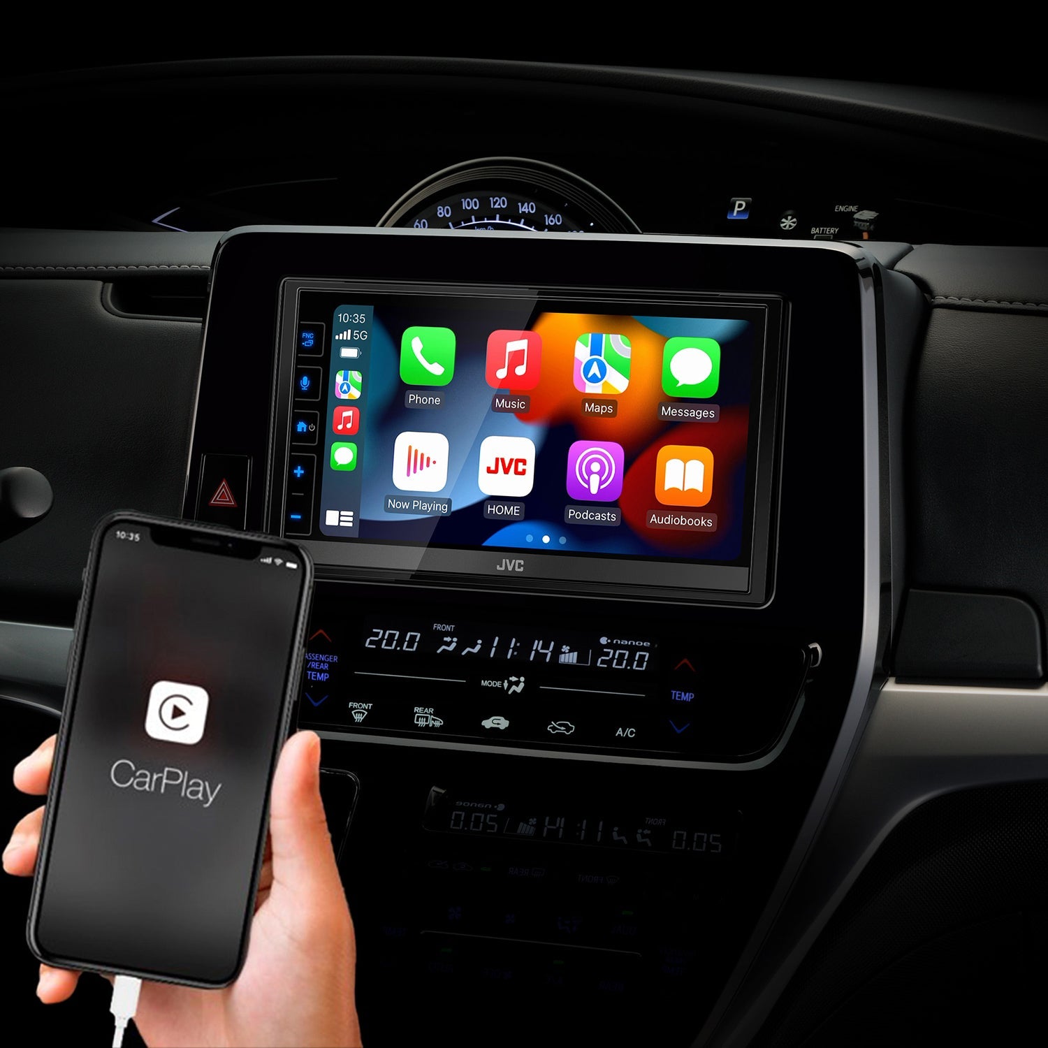 JVC - Récepteur Multimédia Numérique avec Écran Tactile de 6.8", Bluetooth, Pour Voiture, Noir - Simple Boutique