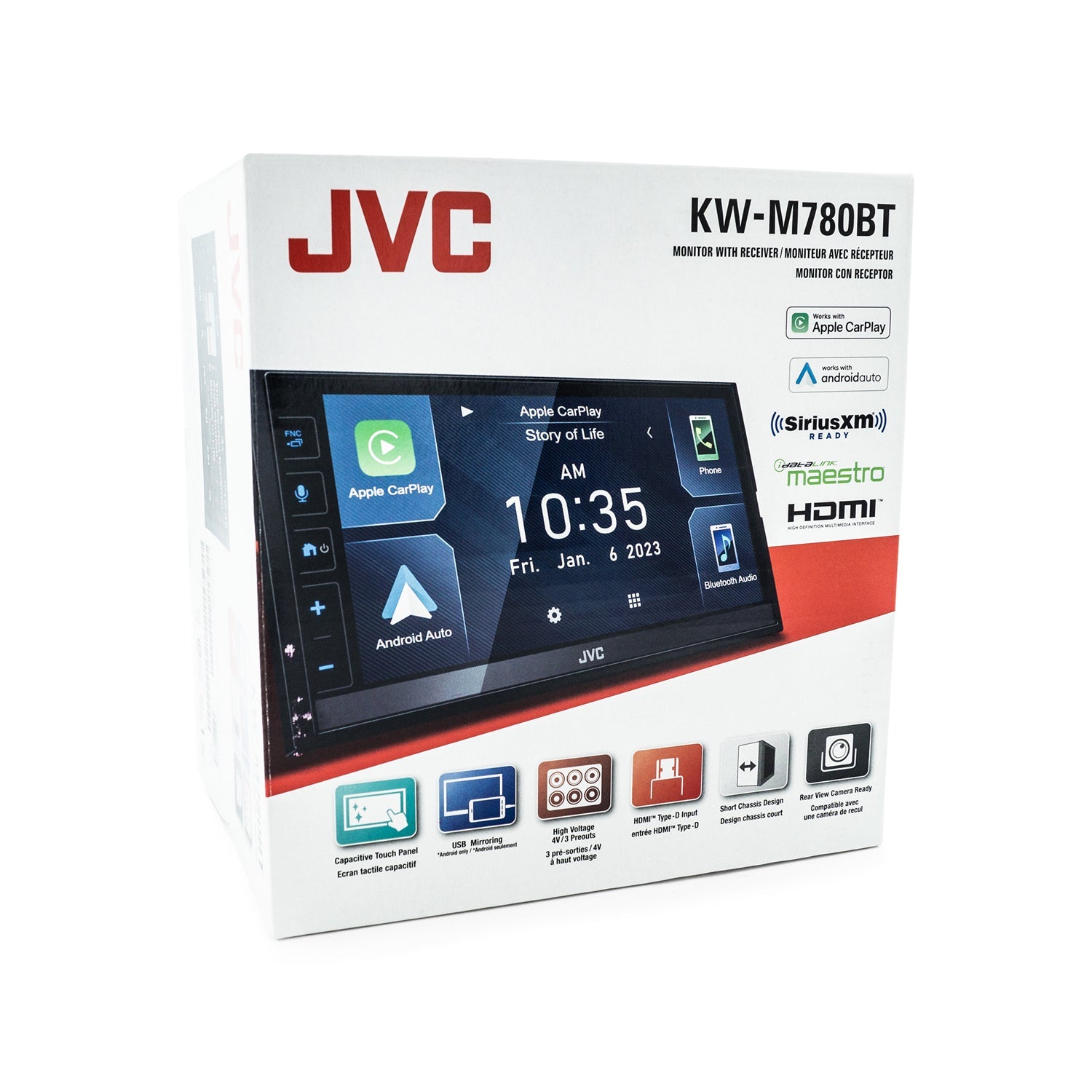 JVC - Récepteur Multimédia Numérique avec Écran Tactile de 6.8", Bluetooth, Pour Voiture, Noir - Simple Boutique