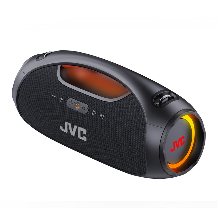 JVC SP-PA15BT - Haut-Parleur Boom-Box Sans-Fil, Pile Rechargeable Longue Duré, Lumière RVB, Noir - Simple Boutique