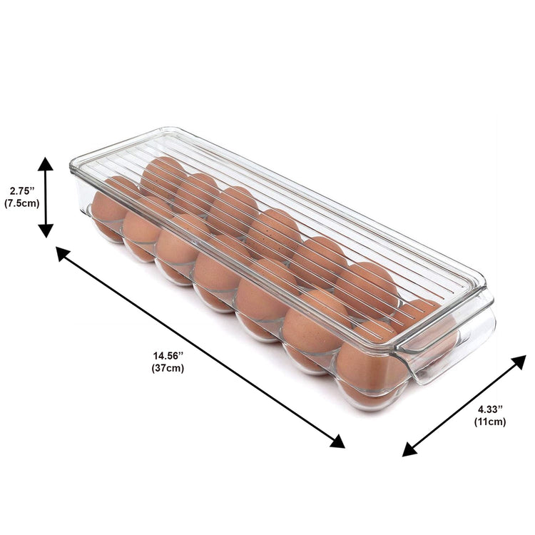Jessar - Ensemble de 2 Organisateurs de Rangement pour Oeufs, Capacité de 12, 37 X 11 X 7.5cm - Simple Boutique