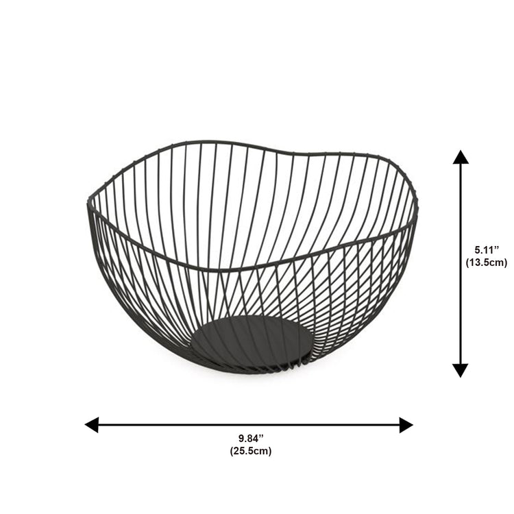 Jessar - Ensemble de 2 Panier à Fruits, 25.5 X 25.5 X 13.5cm, Noir - Simple Boutique