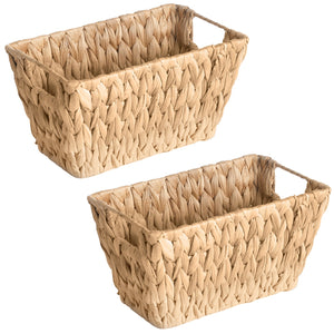 Jessar - Ensemble de 2 Paniers de Rangements en Jacinthe d'eau avec Poignées - Simple Boutique