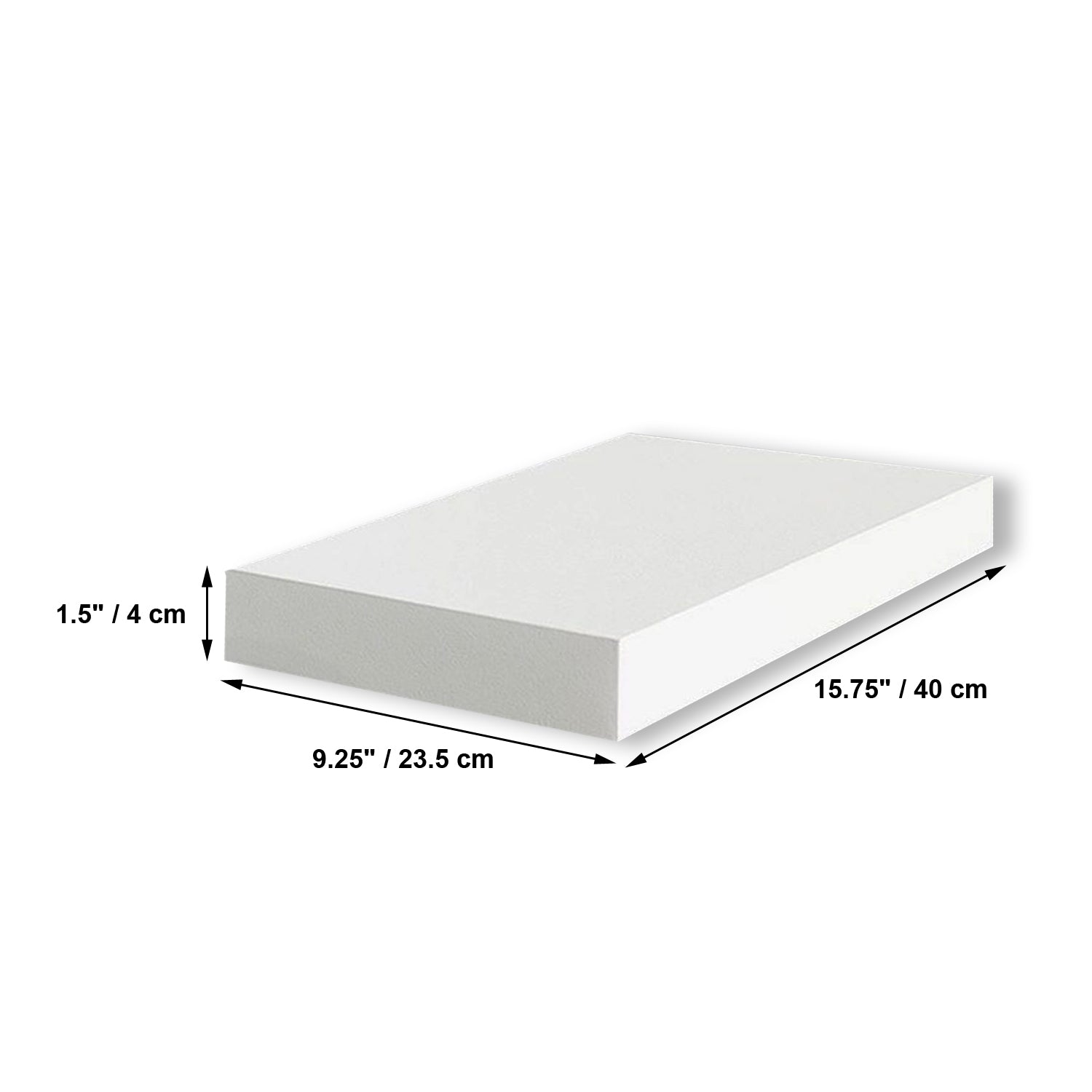 Jessar - Ensemble de 3 Tablettes Flottantes Murales, 15.75" x 9.25" x 1.5" , Blanc - Simple Boutique