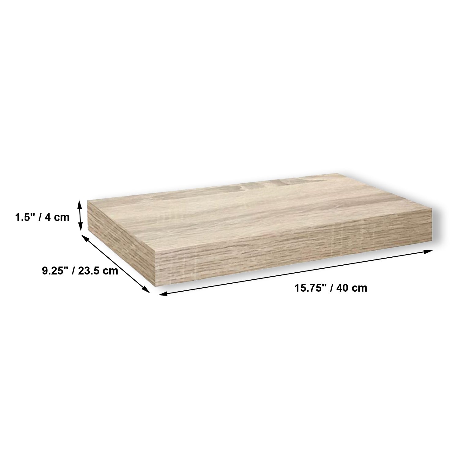 Jessar - Ensemble de 3 Tablettes Flottantes Murales, 15.75" x 9.25" x 1.5" , Naturel - Simple Boutique