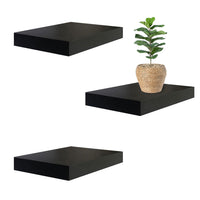 Jessar - Ensemble de 3 Tablettes Flottantes Murales, 15.75" x 9.25" x 1.5" , Noir - Simple Boutique