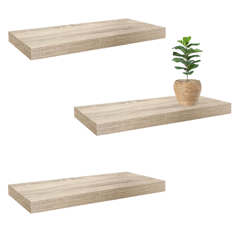 Jessar - Ensemble de 3 Tablettes Flottantes Murales, 23.6" x 9.25" x 1.5" , Naturel - Simple Boutique