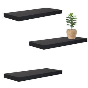 Jessar - Ensemble de 3 Tablettes Flottantes Murales, 23.6" x 9.25" x 1.5" , Noir - Simple Boutique