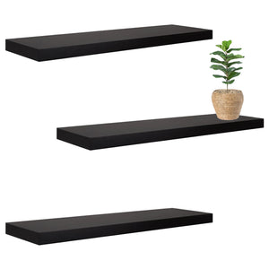 Jessar - Ensemble de 3 Tablettes Flottantes Murales, 31.5" x 9.25" x 1.5" , Noir - Simple Boutique