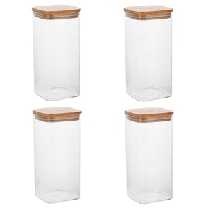 Jessar - Ensemble de 4 Contenants de Rangement en Verre Borosilicaté, Capacité de 1300 ml - Simple Boutique