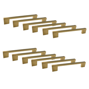 Jessar - Lot de 12 Poignées pour Armoire, 128mm de Hauteur, De la Collection Soho, Doré - Simple Boutique