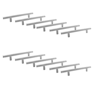 Jessar - Lot de 12 Poignées pour Armoire, 128mm de Hauteur, De la Collection Stanley, Argent - Simple Boutique