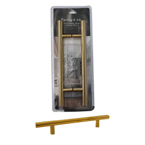 Jessar - Lot de 12 Poignées pour Armoire, 128mm de Hauteur, De la Collection Stanley, Doré - Simple Boutique