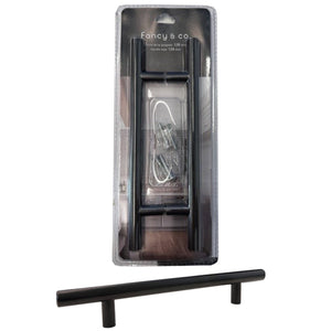 Jessar - Lot de 12 Poignées pour Armoire, 128mm de Hauteur, De la Collection Stanley, Noir - Simple Boutique