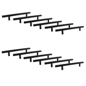 Jessar - Lot de 12 Poignées pour Armoire, 128mm de Hauteur, De la Collection Stanley, Noir - Simple Boutique