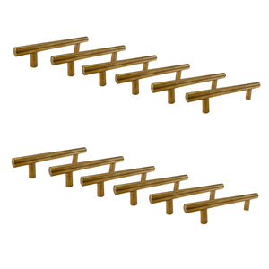 Jessar - Lot de 12 Poignées pour Armoire, 96mm de Hauteur, De la Collection Stanley, Doré - Simple Boutique