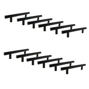Jessar - Lot de 12 Poignées pour Armoire, 96mm de Hauteur, De la Collection Stanley, Noir - Simple Boutique