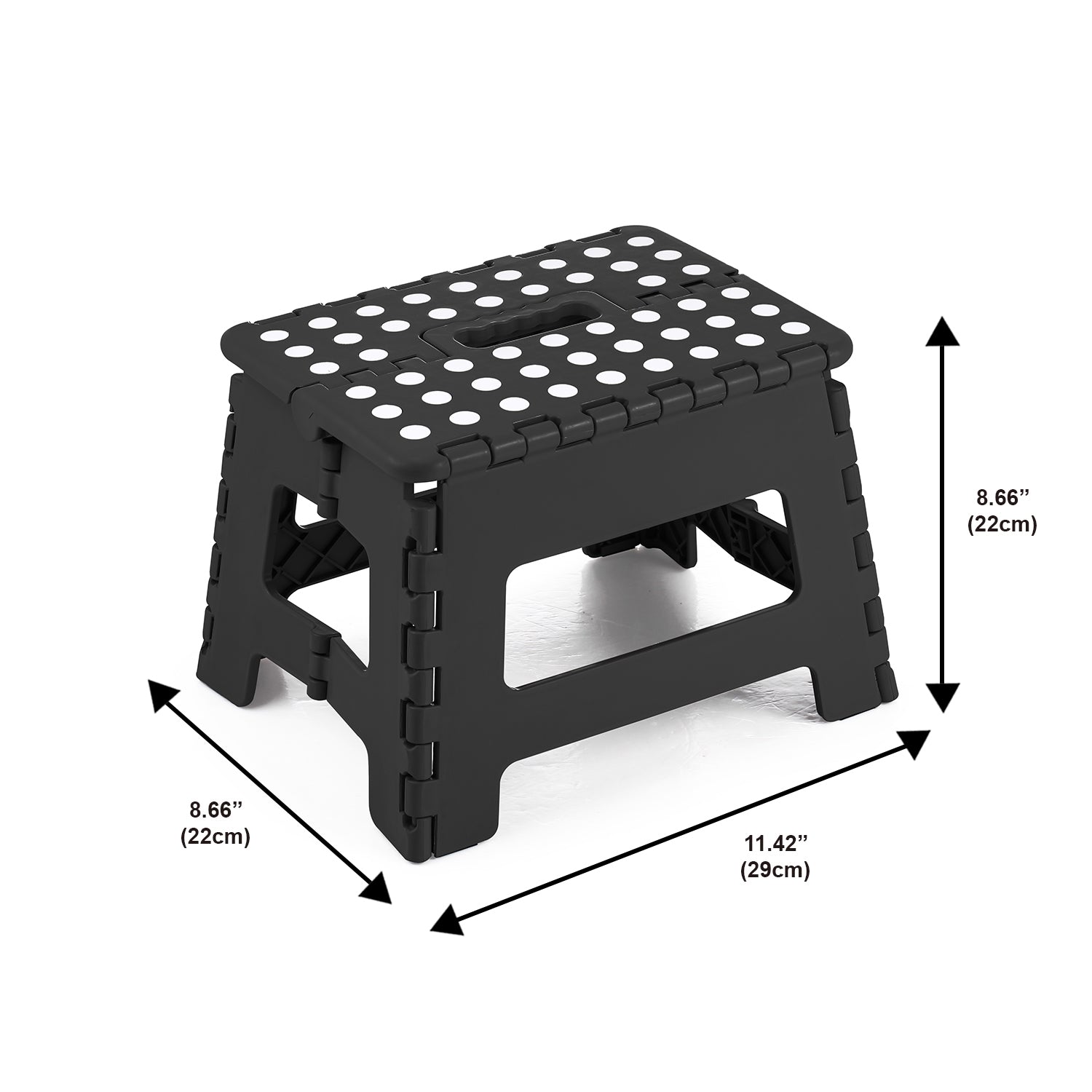Jessar - Marche-Pied/Escabeau Pliant en Plastique, 29cm x 22cm x 22cm, Noir - Simple Boutique