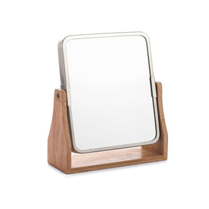 Jessar - Miroir Double Face avec Pied en bambou, Grossissement 1x et 3x, Nickel - Simple Boutique
