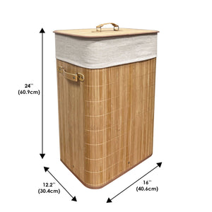 Jessar - Panier à Linge en Canne de Bambou, Doublure en Polyerster Amovible - Simple Boutique