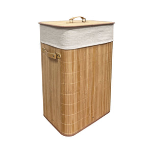 Jessar - Panier à Linge en Canne de Bambou, Doublure en Polyerster Amovible - Simple Boutique