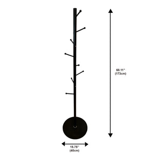 Jessar - Patère/Porte-Manteaux, 40cm x 40cm x 173cm, Noir - Simple Boutique