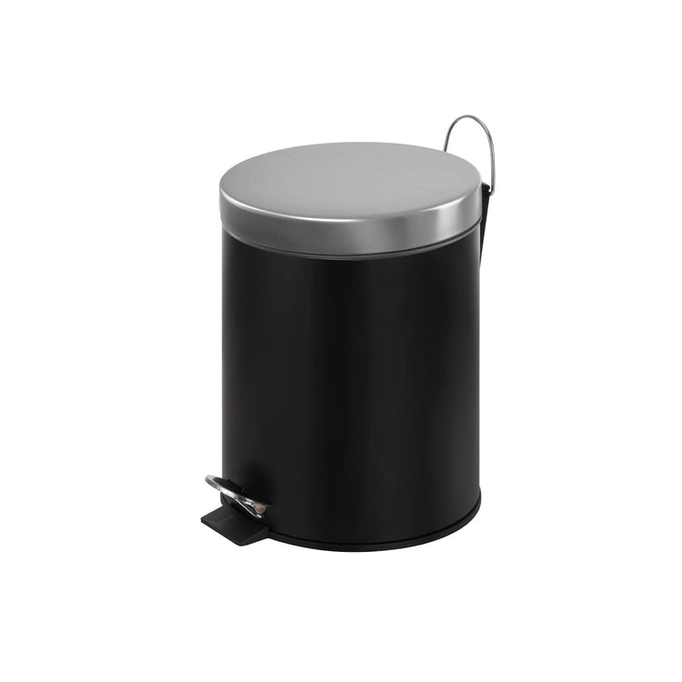 Jessar - Poubelle à Pédale avec Couvercle en Acier Inoxydable, Capacité de 3 Litres, Noir - Simple Boutique