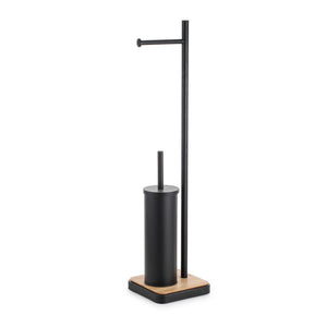 Jessar - Support à Papier Hygiénique avec Brosse à Toilette, Noir - Simple Boutique