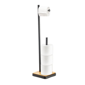 Jessar - Support à Papier Hygiénique avec Rangement pour Rouleaux Supplémentaire, Noir - Simple Boutique