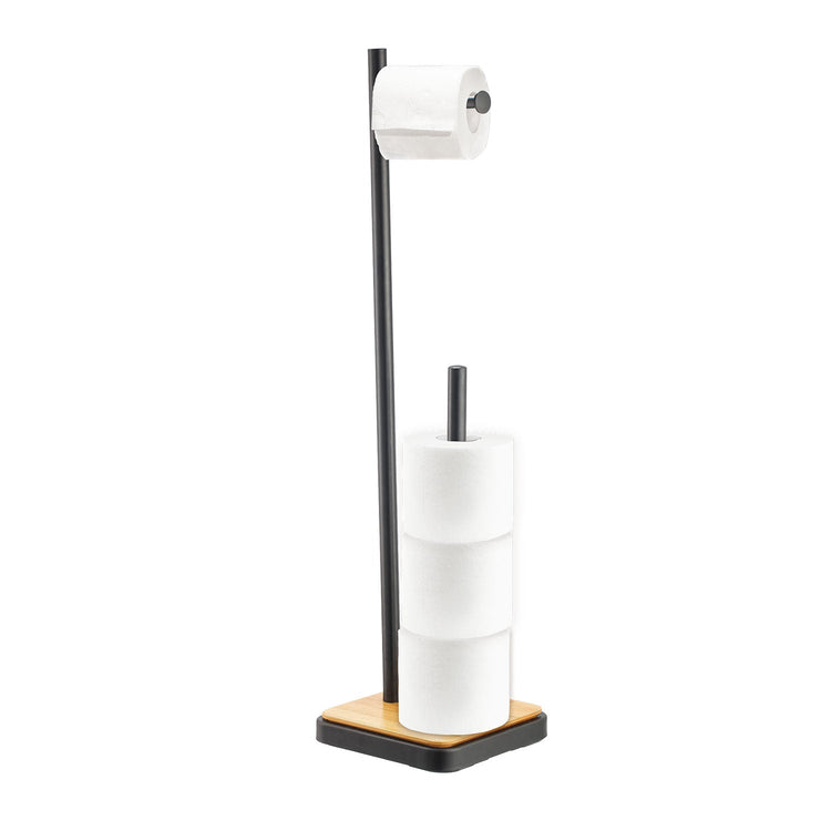 Jessar - Support à Papier Hygiénique avec Rangement pour Rouleaux Supplémentaire, Noir - Simple Boutique