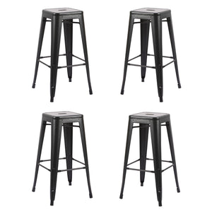 Jessar - Tabourets pour Comptoir de la Collection Baltimore, Ensemble de 4, Noir - Simple Boutique