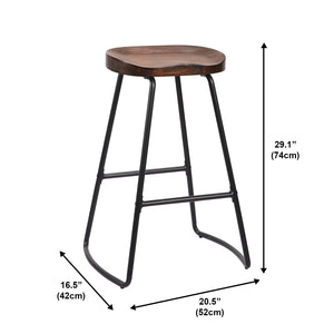 Jessar - Tabourets pour Comptoire de la Collection Graham, Ensemble de 4, Brun - Simple Boutique