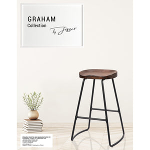 Jessar - Tabourets pour Comptoire de la Collection Graham, Ensemble de 4, Brun - Simple Boutique
