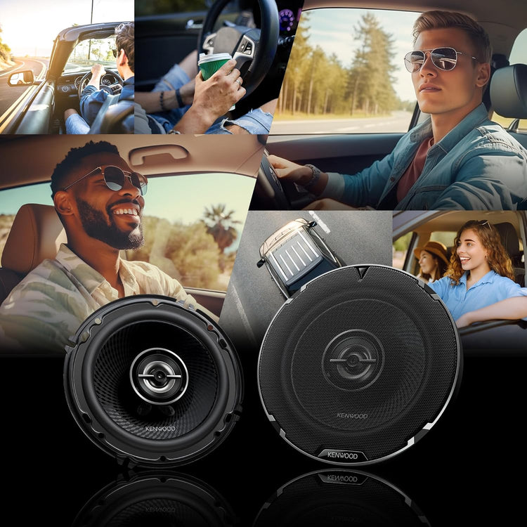 Kenwood KFC-1698RS Haut-Parleurs Ronds 2 Voies de 6,5 po 350W, Pour Voiture, Noir - Simple Boutique