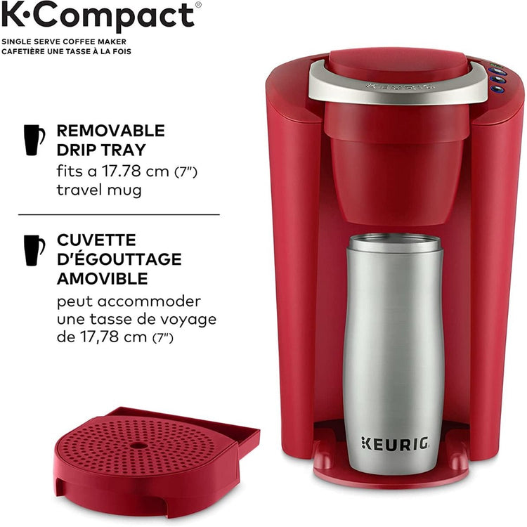 Keurig - Cafetière 1 Tasse K-Compact pour Dosette de Café K-Cup, Réservoir d'eau de 36oz, Rouge - Simple Boutique