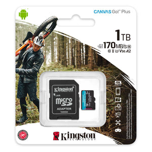 Kingston - Carte Mémoire MicroSD Canvas Go! Plus, 170R A2 U3 V30, Capacité de 1 To - Simple Boutique