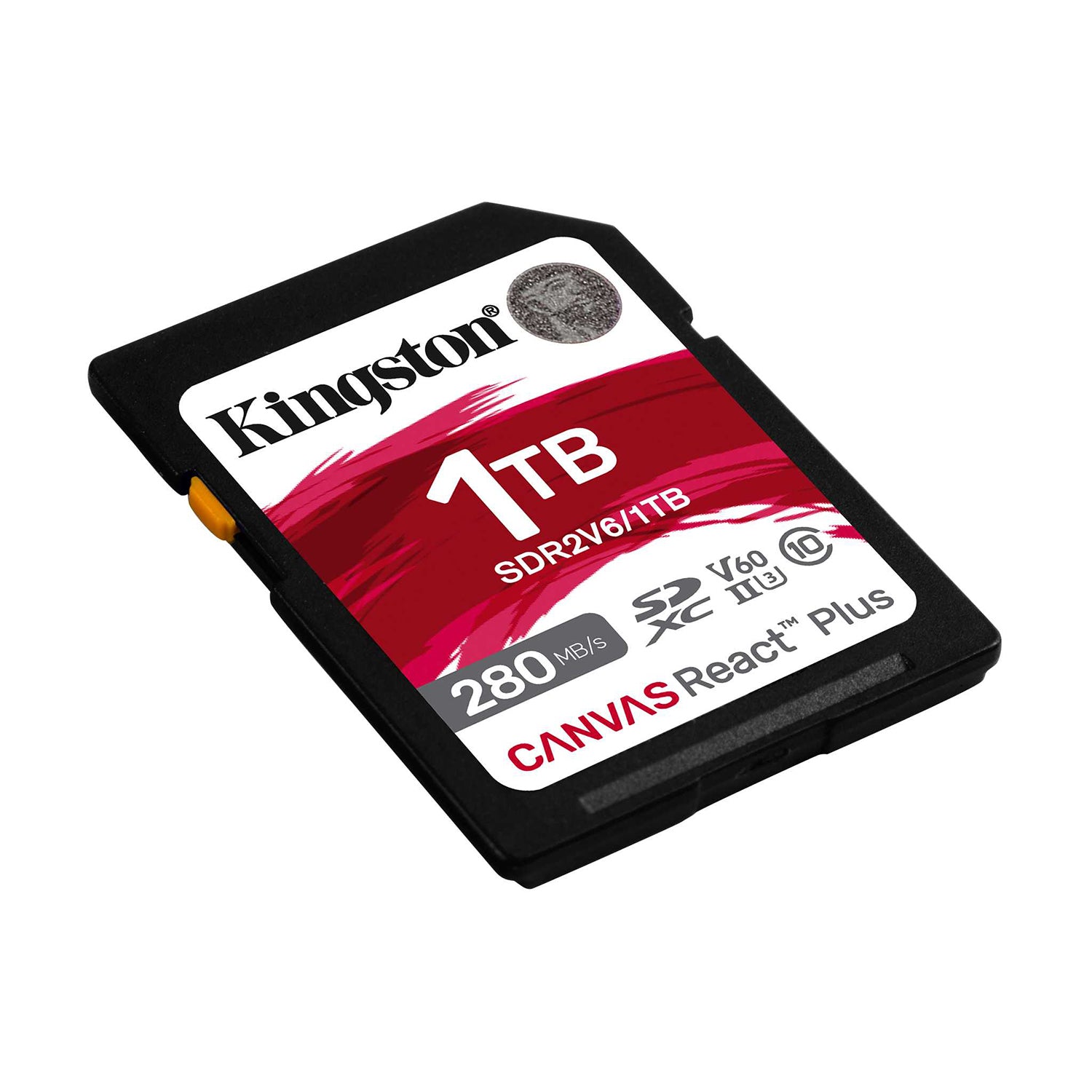 Kingston - Carte Mémoire SD Canvas React Plus V60, SDXC UHS-II 280R/100W U3/V60/4K, Capacité de 1 To - Simple Boutique
