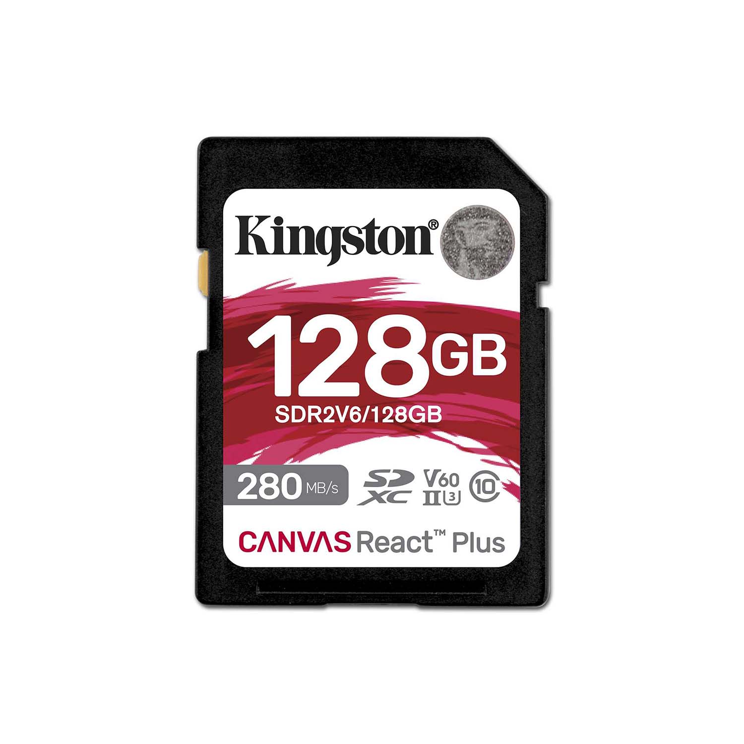 Kingston - Carte Mémoire SD Canvas React Plus V60, SDXC UHS-II 280R/100W U3/V60/4K, Capacité de 128 Go - Simple Boutique